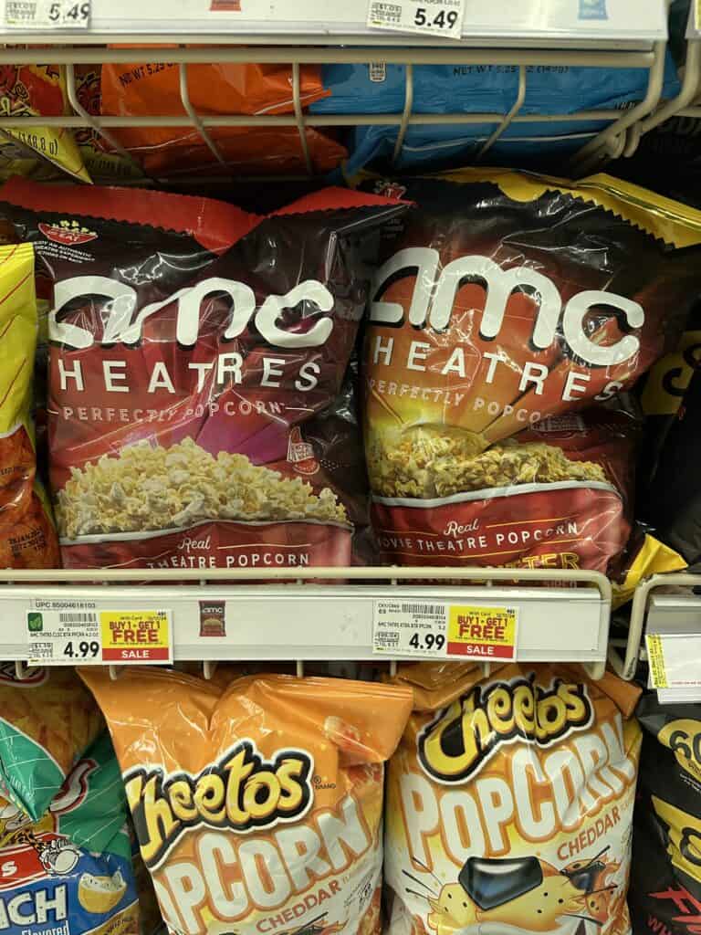 AMC bagged popcorn kroger shelf image