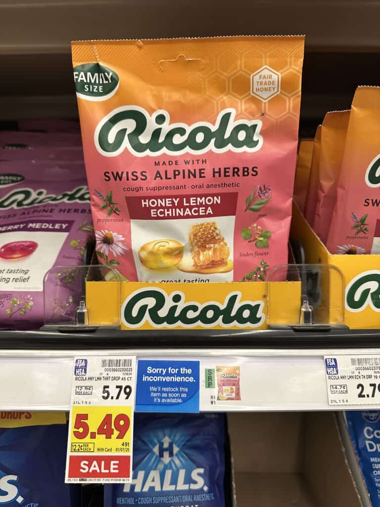 Ricola Throat Lozenges Cough Drops Kroger Shelf Images 