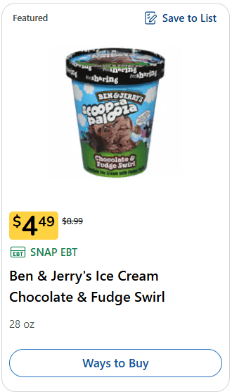 ben and jerrys price image