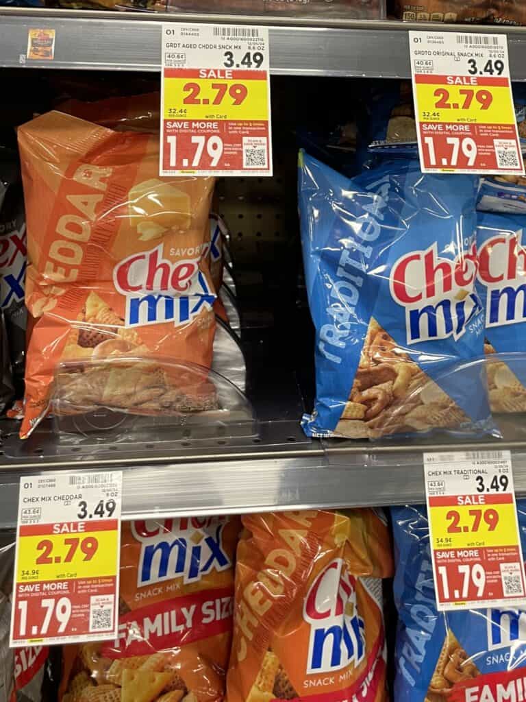 bugles, chex mix and gardettos kroger shelf image (1)