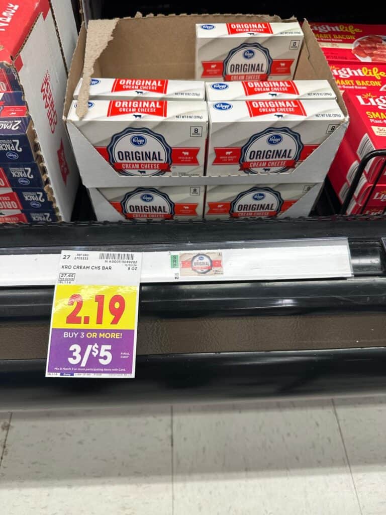 kroger cream cheese shelf image