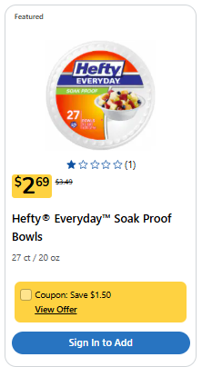 hefty bowls shelf image