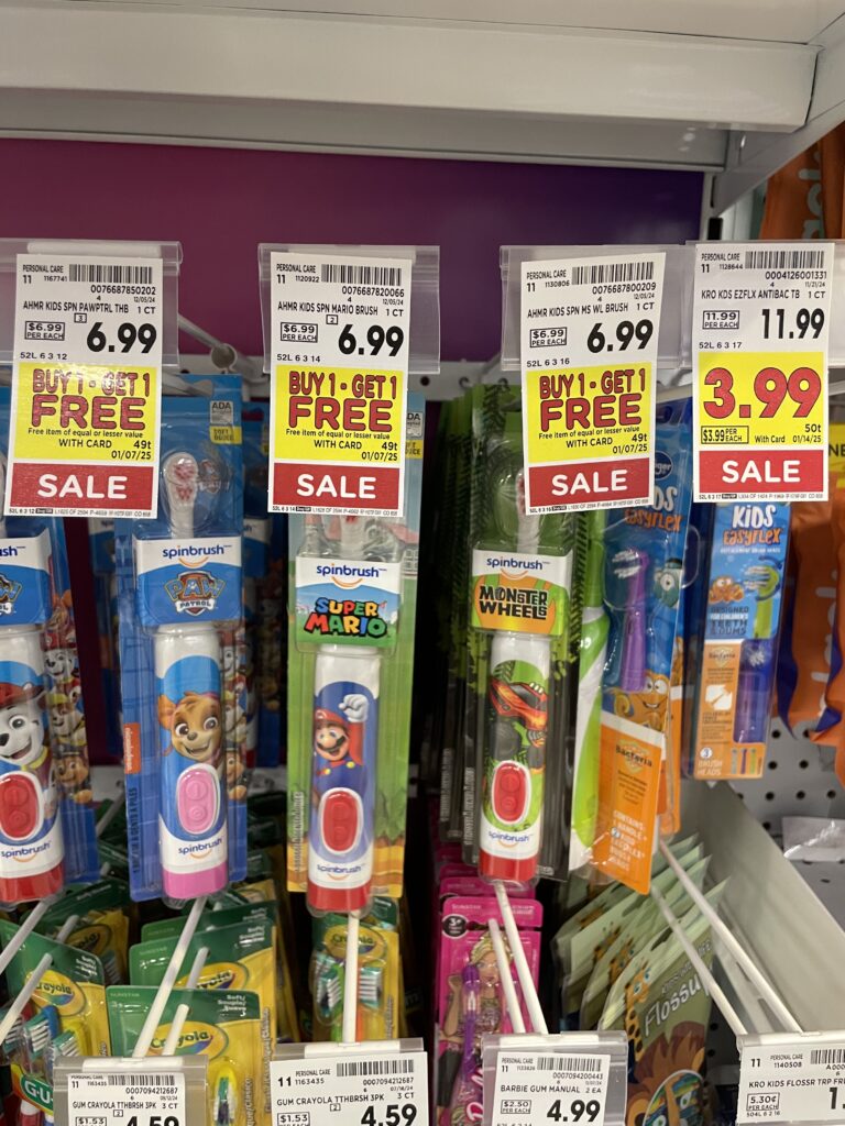 kids spinbrushes kroger shelf image (1)