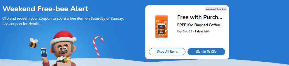 kroger coffee weekend free bee