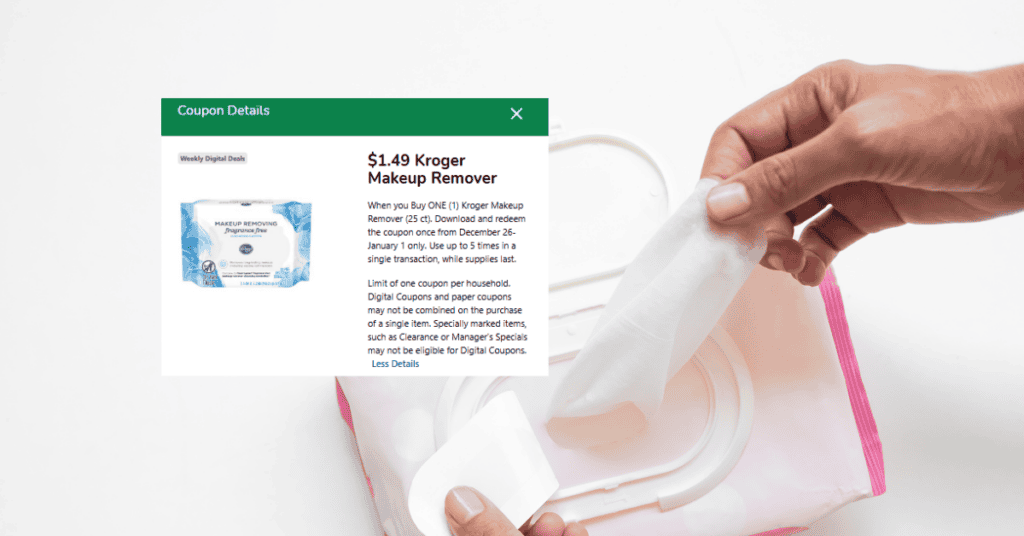 kroger makeup remover wipes kroger digital coupon