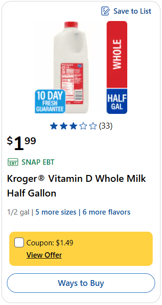 kroger milk price image 2