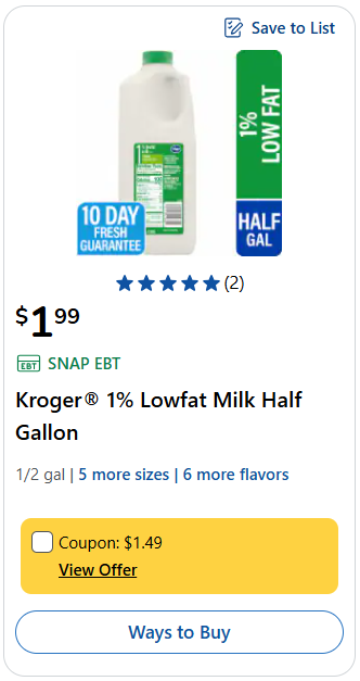 kroger milk price image 2