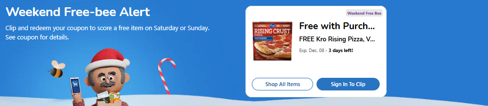 kroger weekend free-bee kroger rising crust pizza