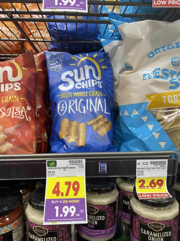 lays, sunchips, doritos and fritos kroger shelf image (1)