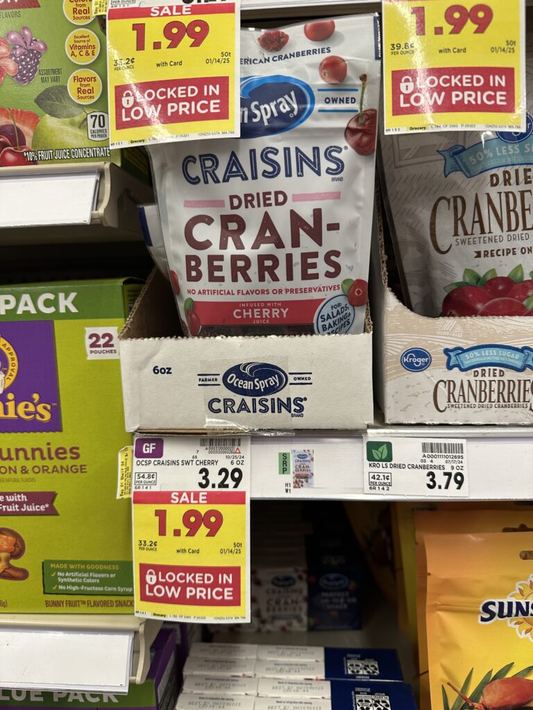 ocean spray cranberries kroger shelf image (2)