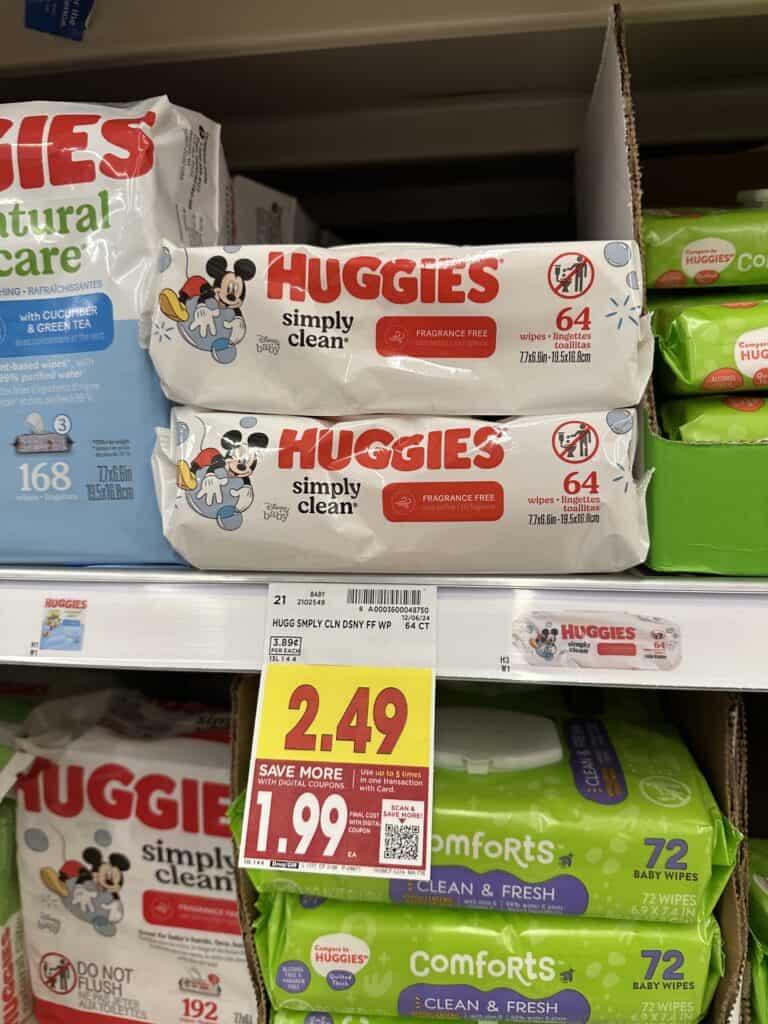 pampers and huggies wipes kroger shelf image (4)