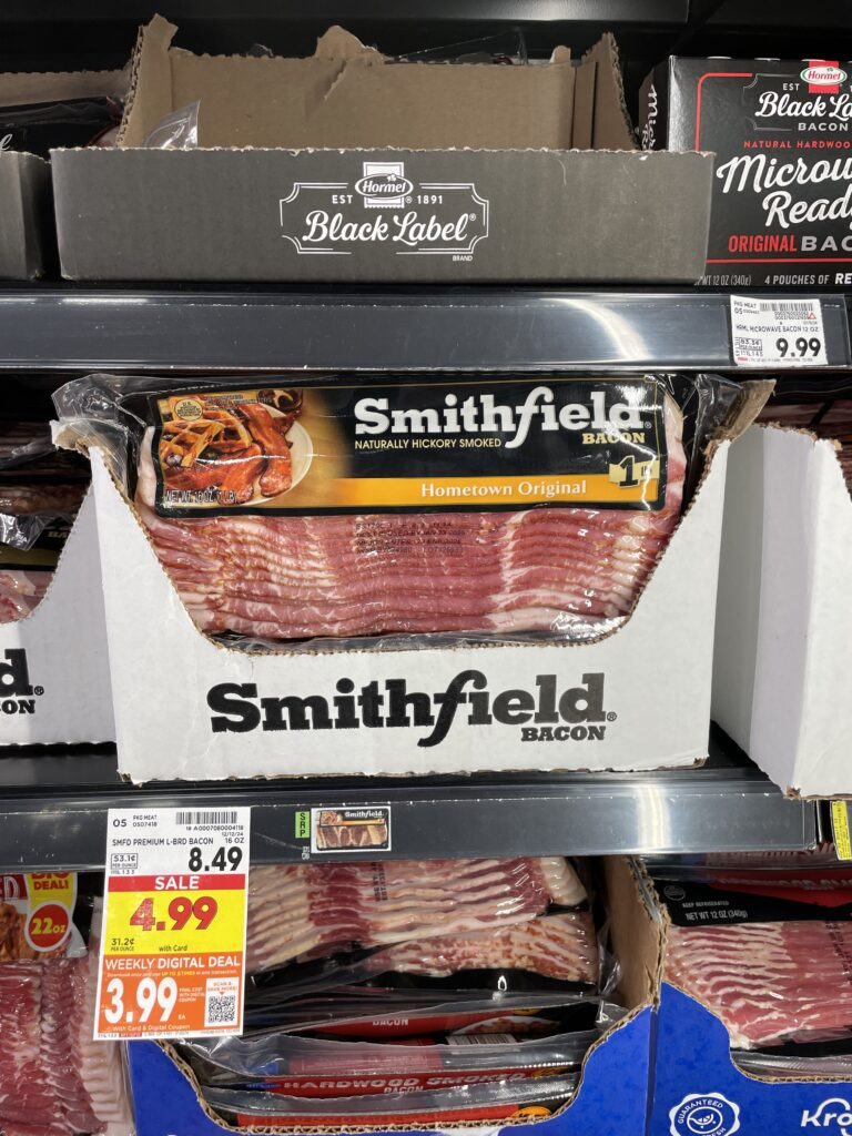 smithfield bacon kroger shelf image