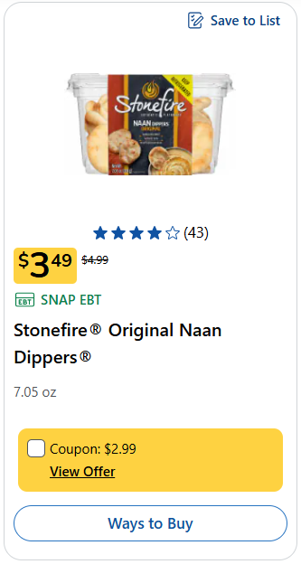 stonefire naan dippers kroger price image