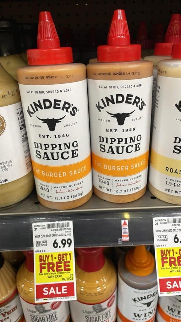 kinder's sauces kroger shelf image