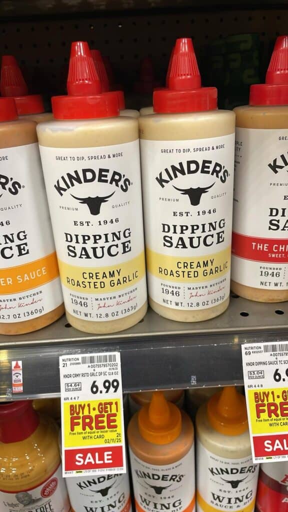 kinder's sauces kroger shelf image