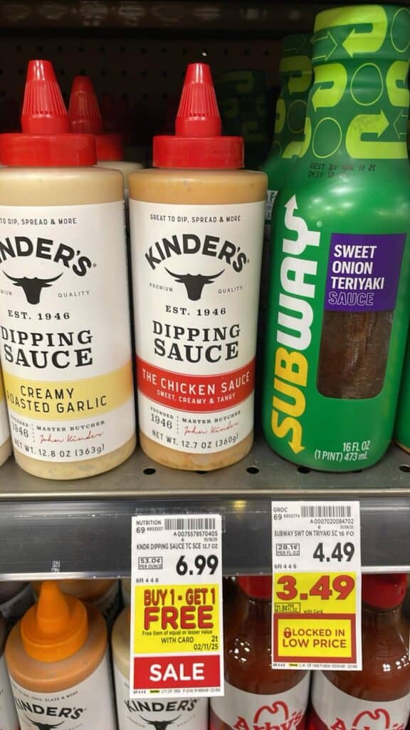 kinder's sauces kroger shelf image