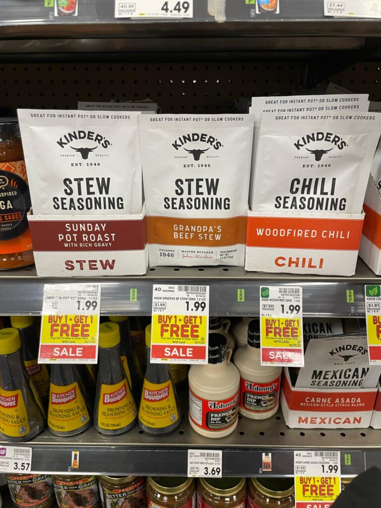 kinder's seasoning kroger shelf image