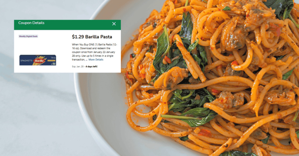 Barilla Pasta Kroger Digital Coupon