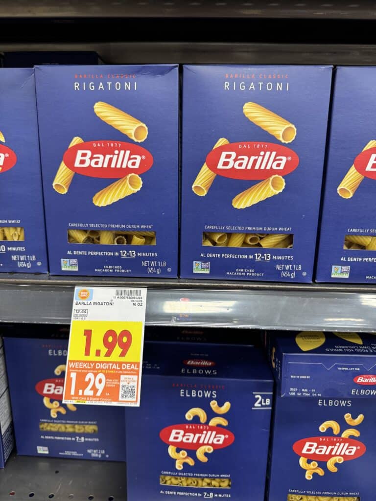 Barilla Pasta Kroger Shelf Image