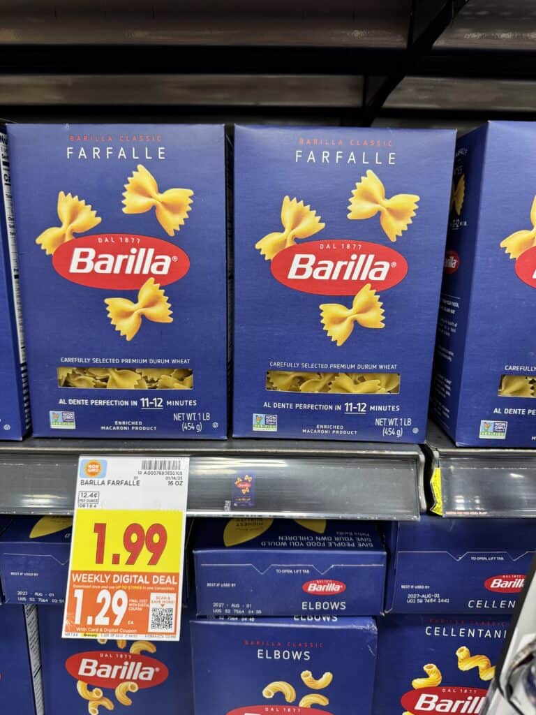 Barilla Pasta Kroger Shelf Image