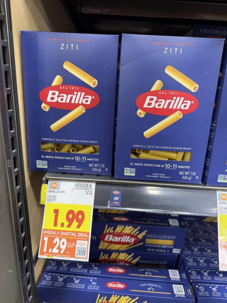 Barilla Pasta Kroger Shelf Image