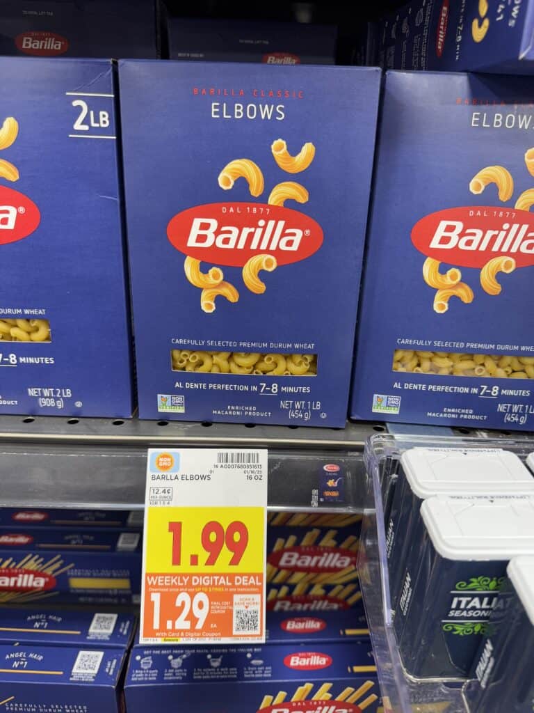 Barilla Pasta Kroger Shelf Image