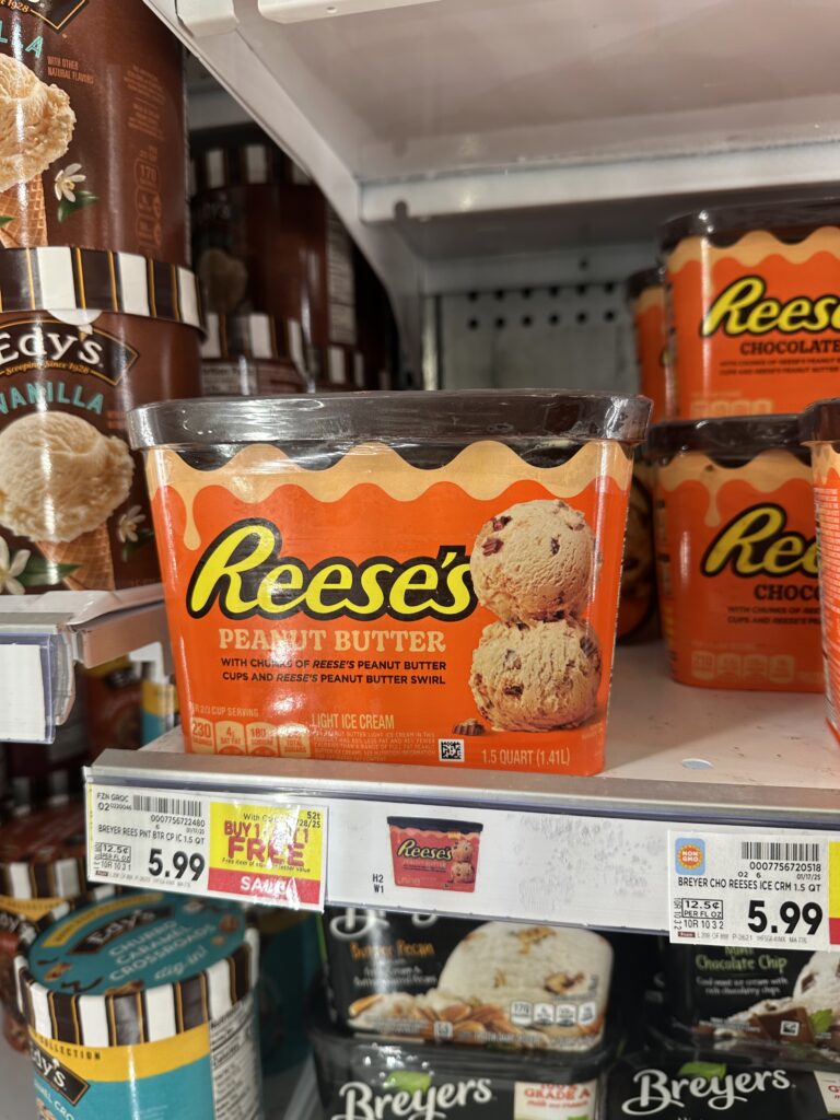 Breyer's and Ben & Jerry's Ice Cream Kroger Shelf Image