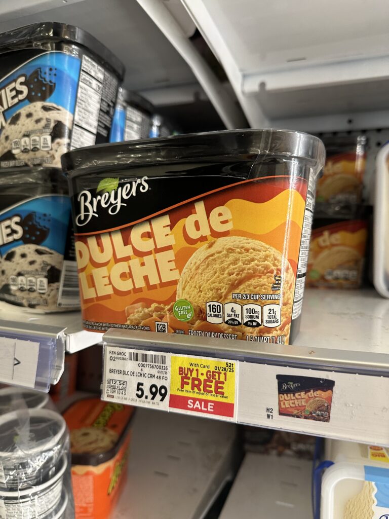 Breyer's and Ben & Jerry's Ice Cream Kroger Shelf Image