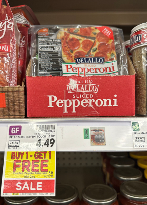 Delallo Sliced Pepperoni Kroger Shelf Image