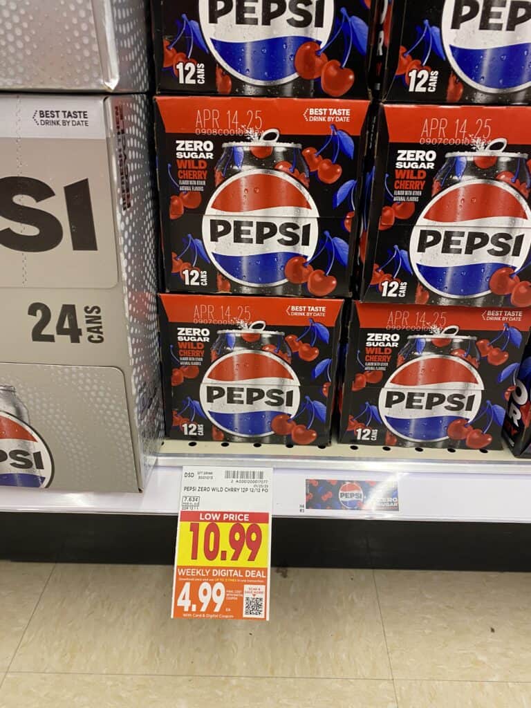 Dr Pepper, Coca-Cola, Pepsi, 7UP Kroger Shelf image 