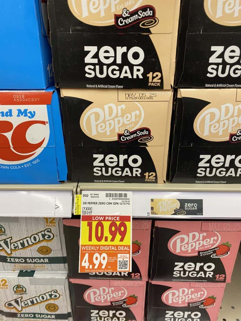 Dr Pepper, Coca-Cola, Pepsi, 7UP Kroger Shelf image 