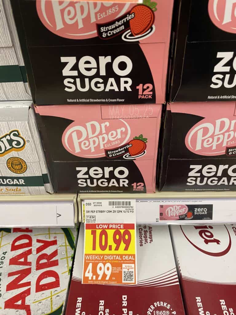 Dr Pepper, Coca-Cola, Pepsi, 7UP Kroger Shelf image 