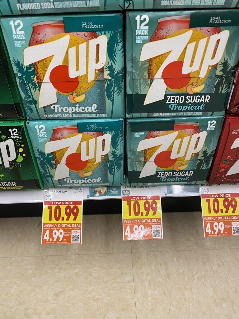 Dr Pepper, Coca-Cola, Pepsi, 7UP Kroger Shelf image 