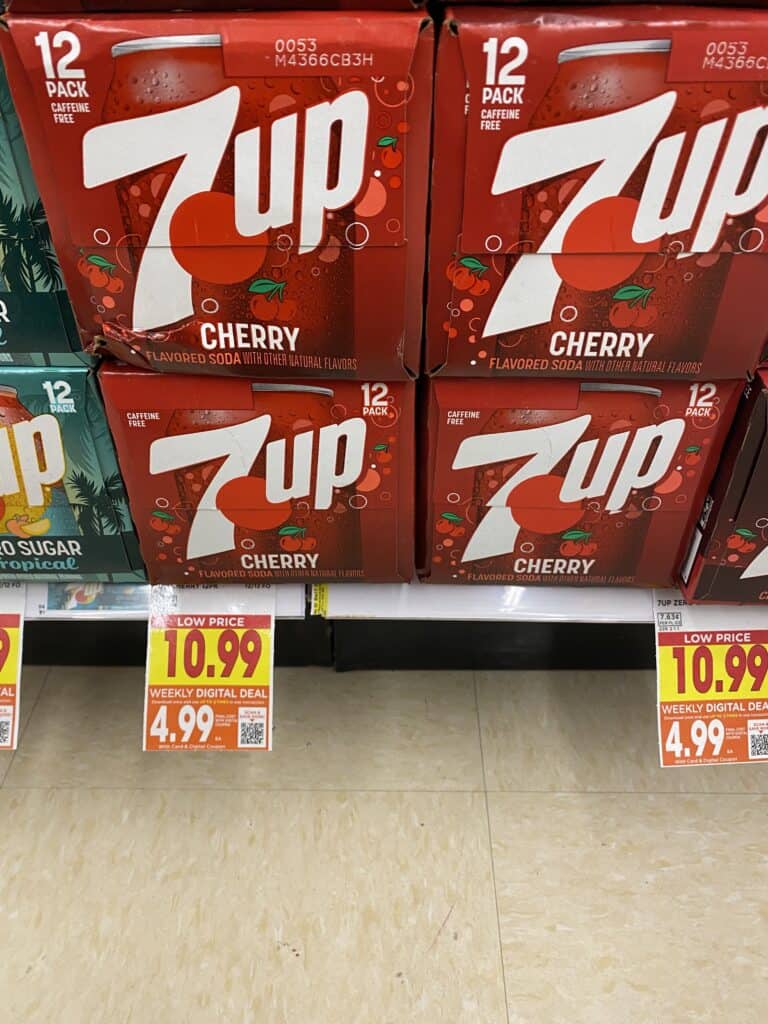 Dr Pepper, Coca-Cola, Pepsi, 7UP Kroger Shelf image 