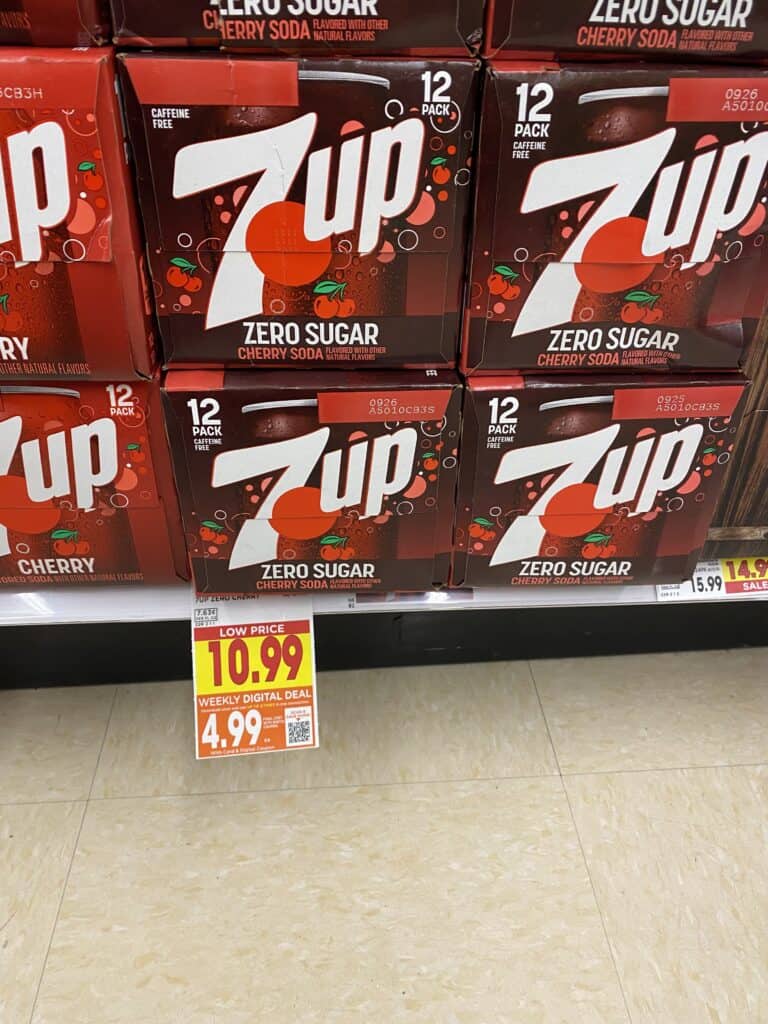 Dr Pepper, Coca-Cola, Pepsi, 7UP Kroger Shelf image 