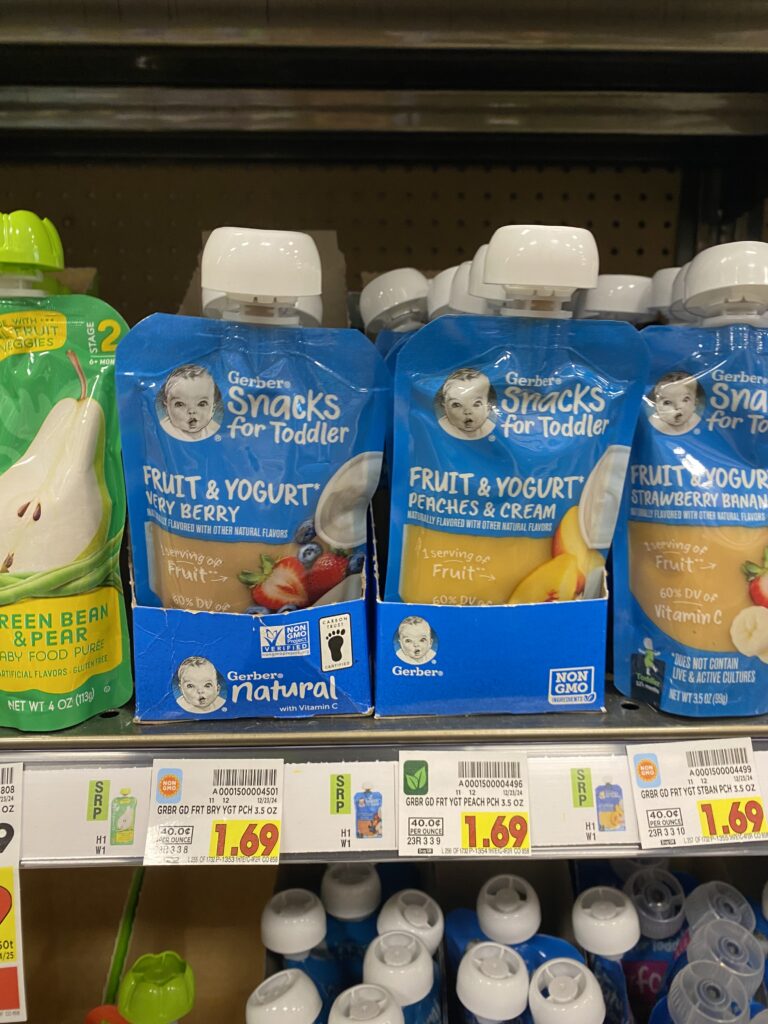 Gerber Baby and Toddler Food and Beverages Kroger Shelf Image