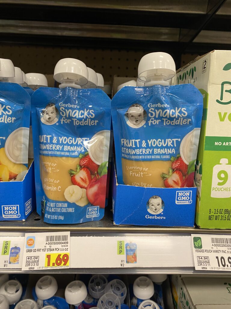 Gerber Baby and Toddler Food and Beverages Kroger Shelf Image