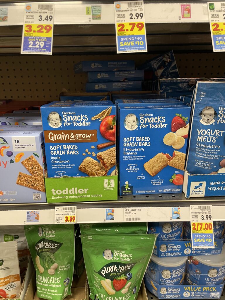 Gerber Baby and Toddler Food and Beverages Kroger Shelf Image