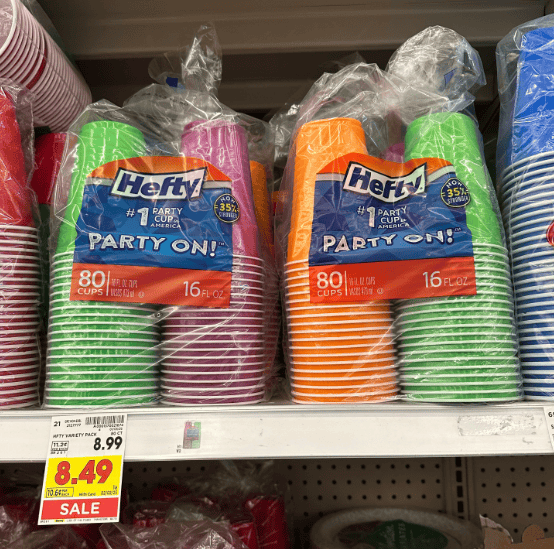 Hefty Cups Kroger Shelf Image