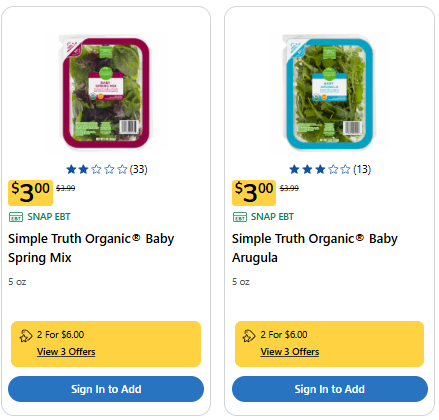 Kroger Organic Salad Mixes