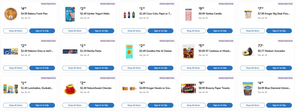 Kroger Weekly Digital Coupons