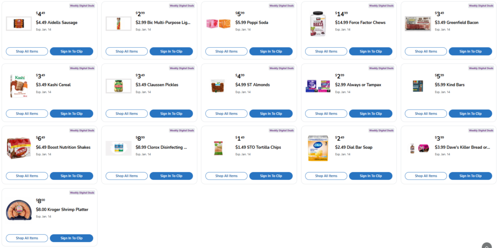 Kroger Weekly Digital Coupons