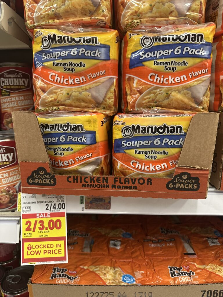 Maruchan Ramen Noodles Kroger Shelf Image