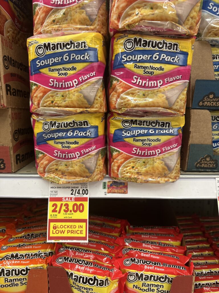 Maruchan Ramen Noodles Kroger Shelf Image