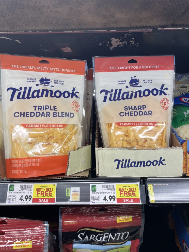 Tillamook Cheese Kroger Shelf Image