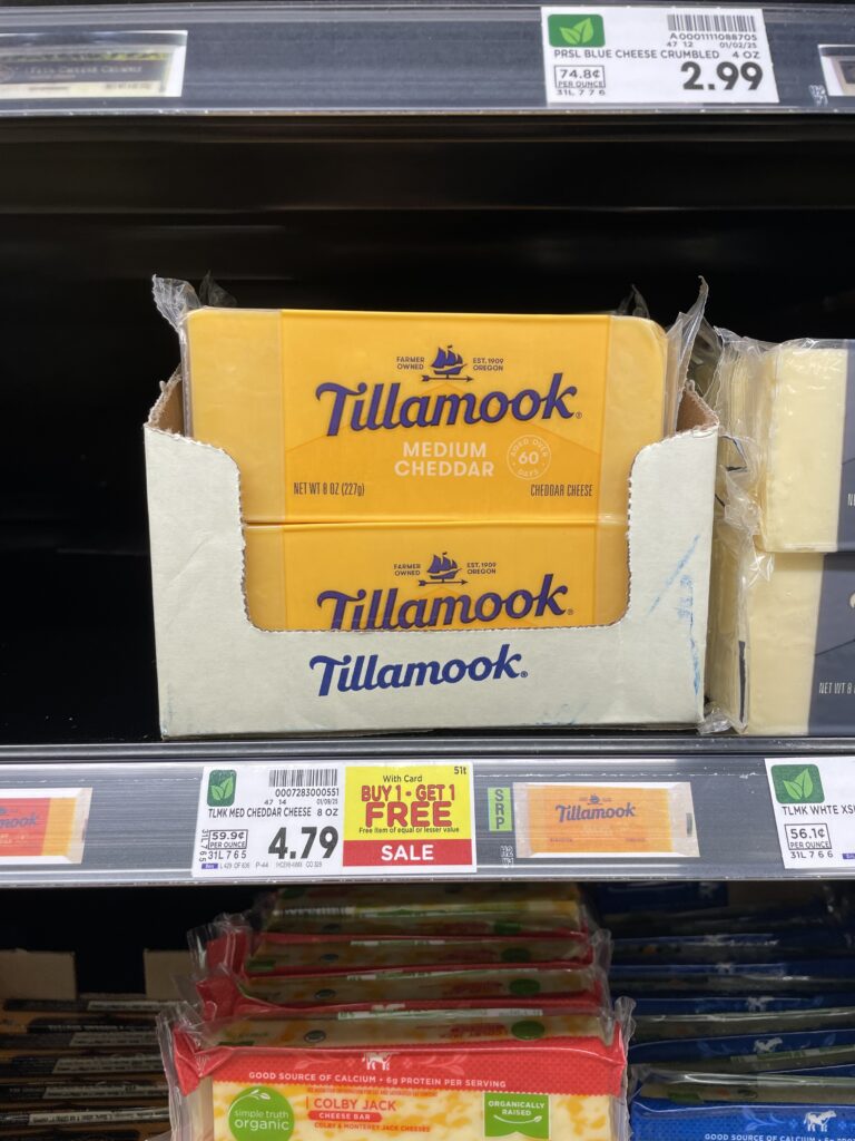 Tillamook Cheese Kroger Shelf Image