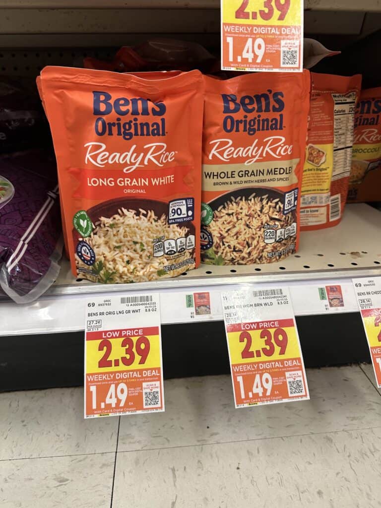 ben's ready rice pouches kroger shelf image (2)