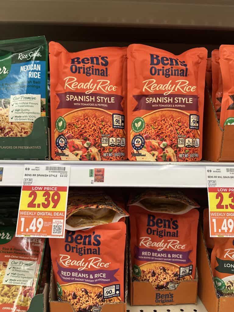 ben's ready rice pouches kroger shelf image (2)