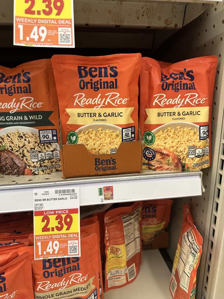 ben's ready rice pouches kroger shelf image (2)