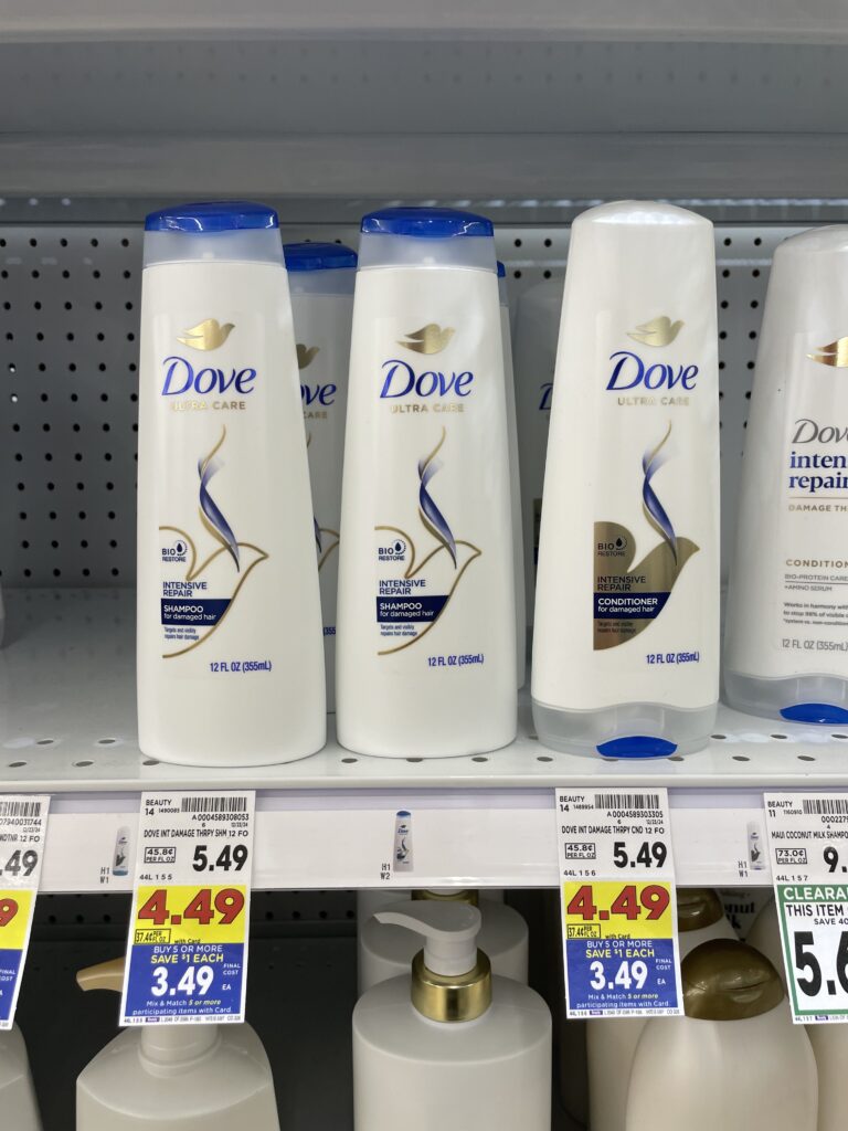 dove shampoo and conditioner kroger shelf image (1)